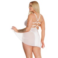 Buy Coquette Pleasure Collection Babydoll and Thong White Queen Size