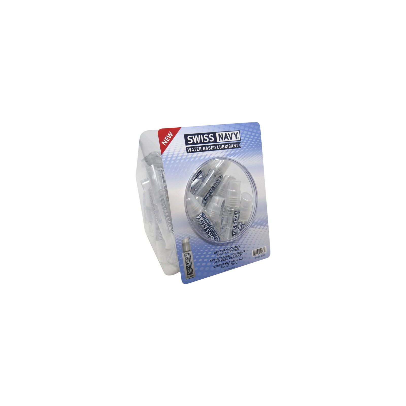 Lubricante a Base de Agua Swiss Navy 1 oz. 50-Piezas Fishbowl