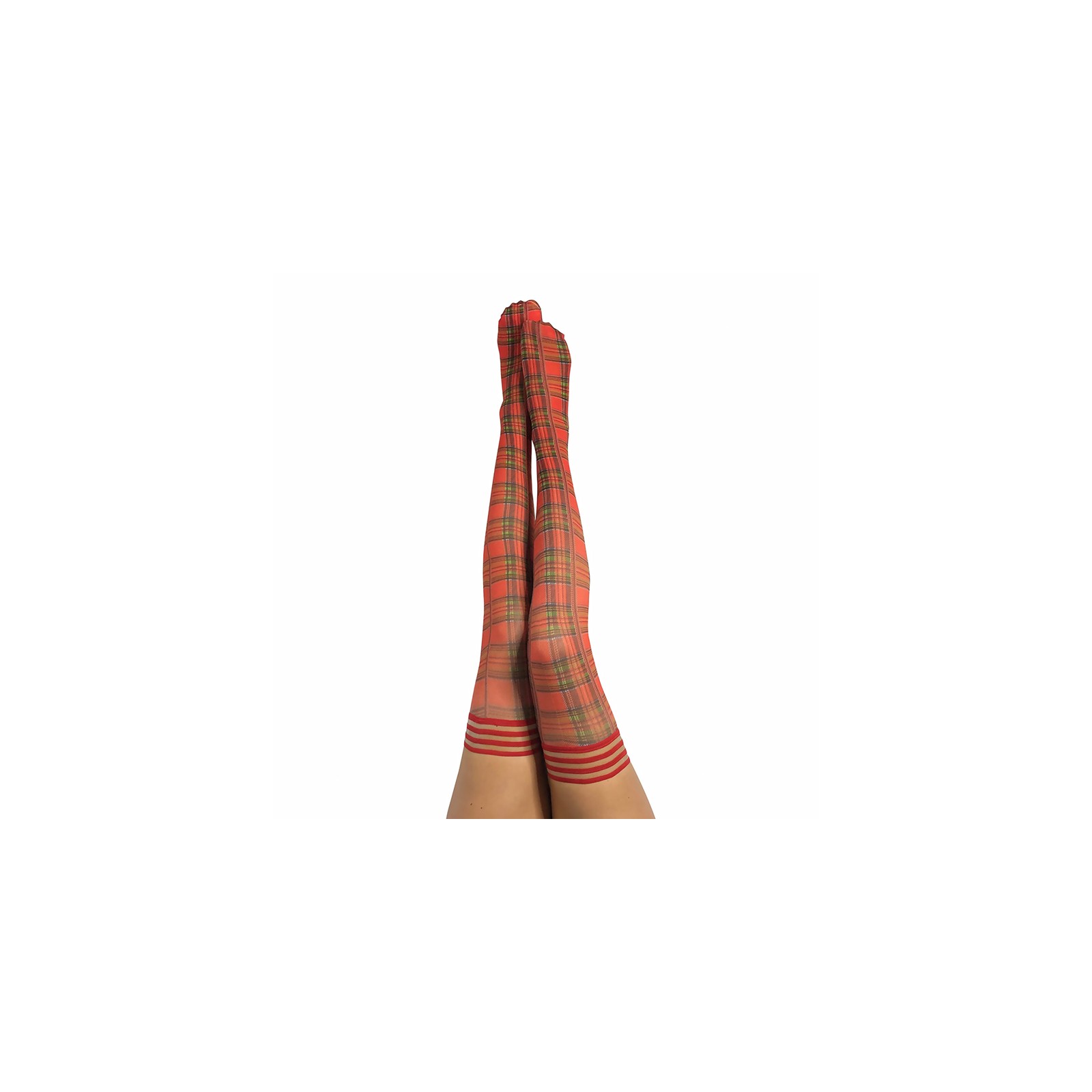 Kixies Grace Plaid Thigh-High Red