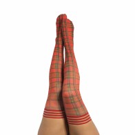 Kixies Grace Red Plaid Thigh-Highs Size C