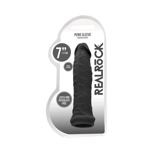 RealRock Skin Manga Extensora de Pene de 6 in. Negra