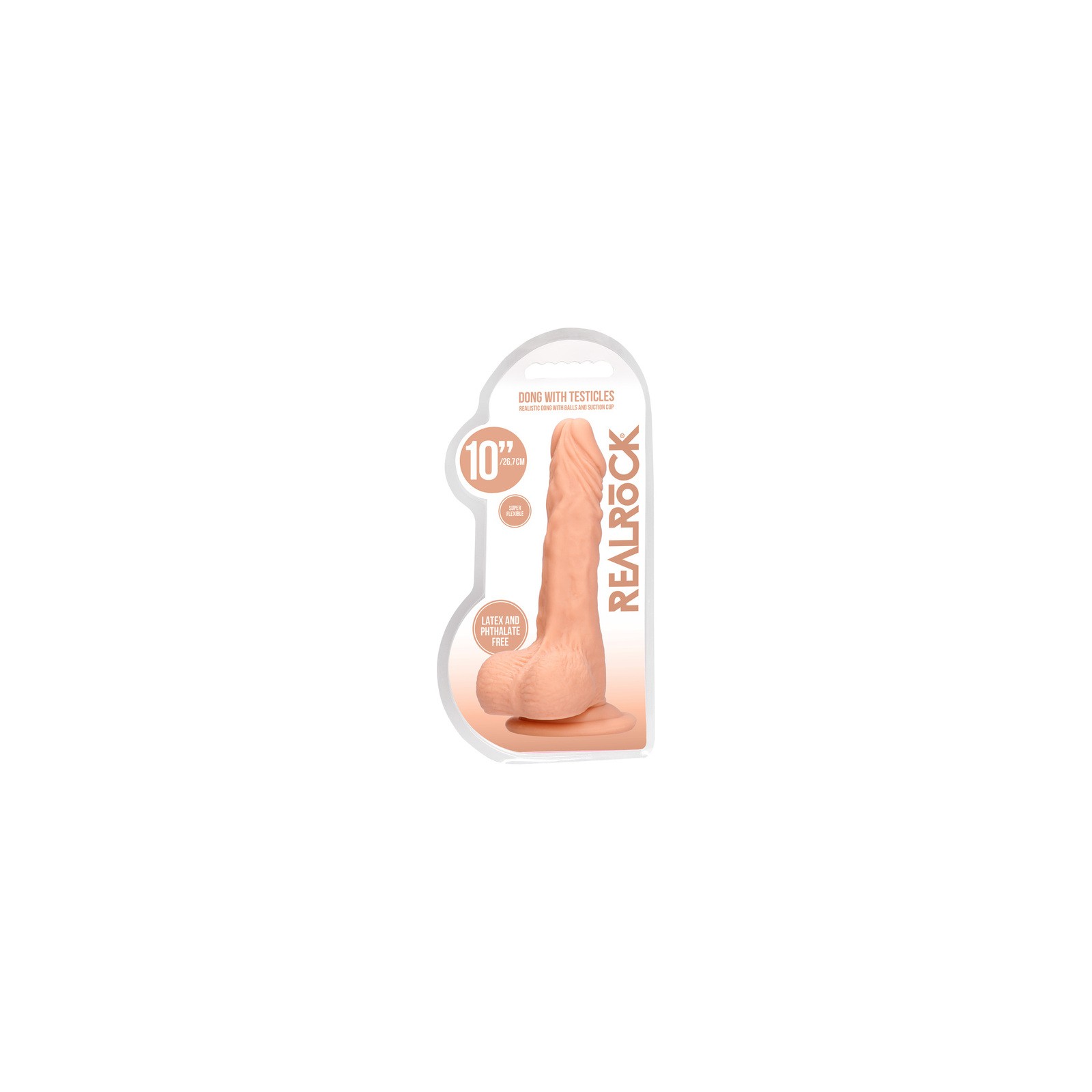 Dildo RealRock Skin de 10 in. con Testículos Beige