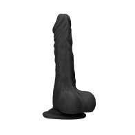 RealRock Skin 8 in. Dildo with Balls Black