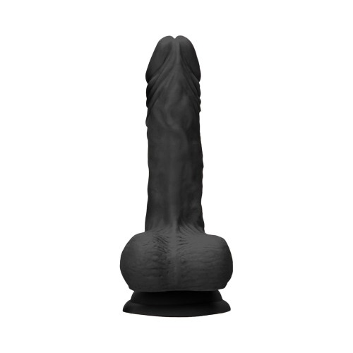 RealRock Skin 8 in. Dildo with Balls Black