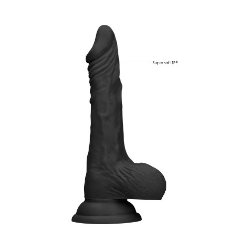 RealRock Skin 8 in. Dildo with Balls Black