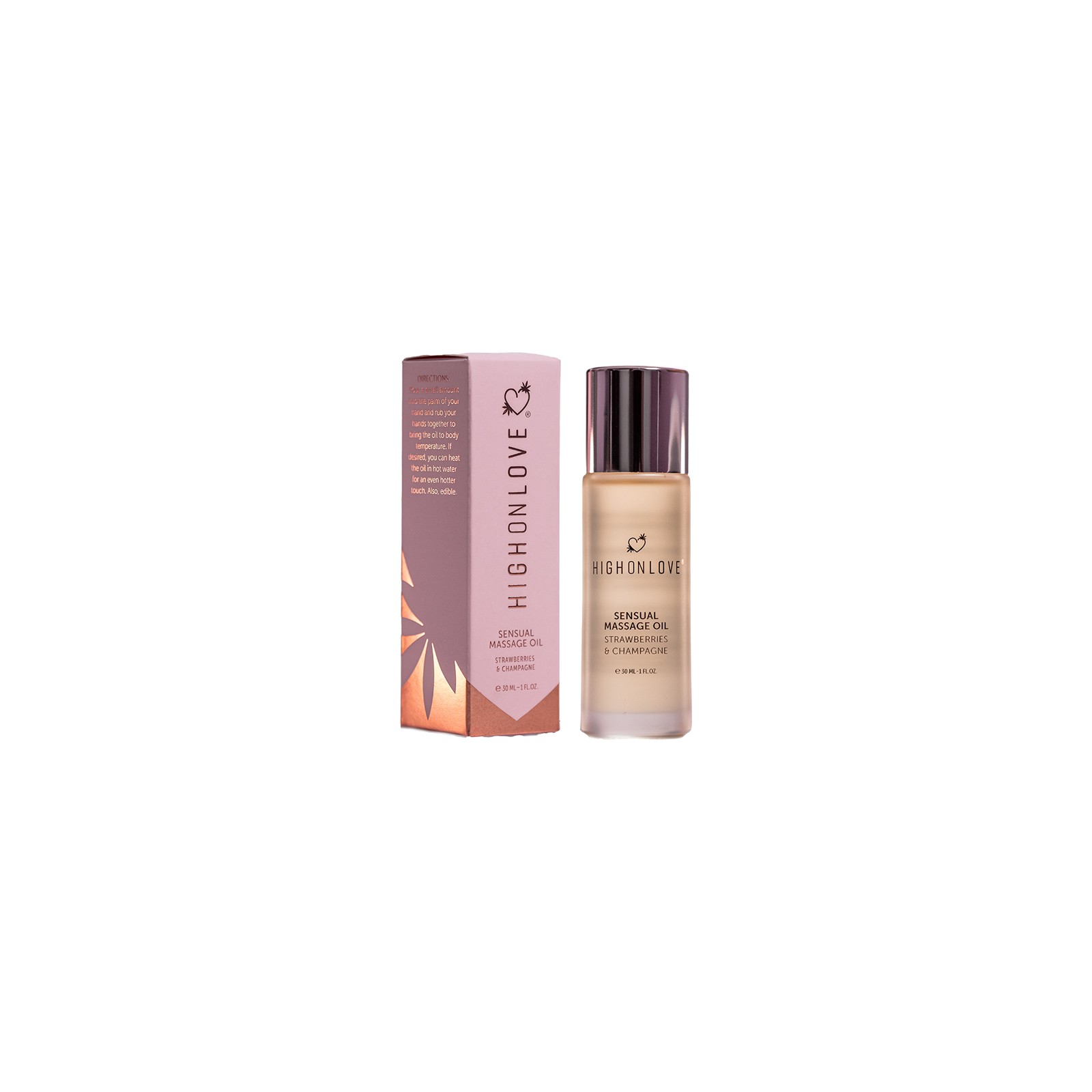 HighOnLove Mini Massage Oil Strawberries & Champagne - Sensual Experience