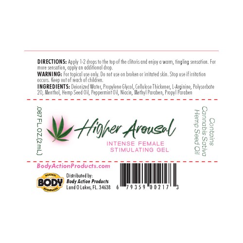 Higher Arousal Female Stimulating Gel 0.5 oz