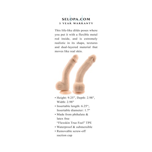 Dildo Flexskin 7 in. Selopa - Sensación Realista