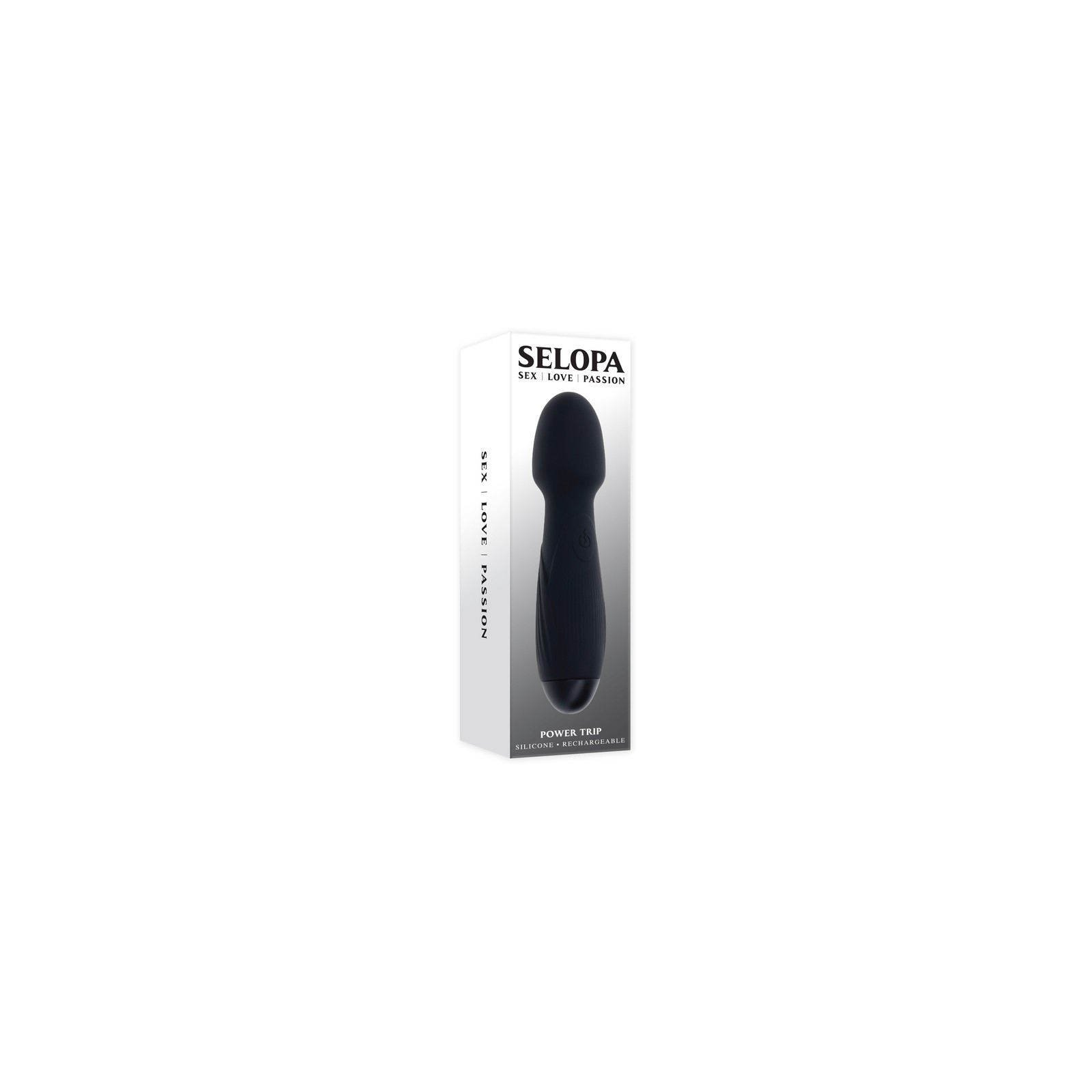 Selopa Power Trip Rechargeable Vibrating Wand Silicone Black