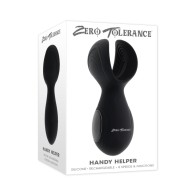 Zero Tolerance Handy Helper Estimulador Vibrador Recargable Silicona Negra - Dispositivo de Placer Definitivo