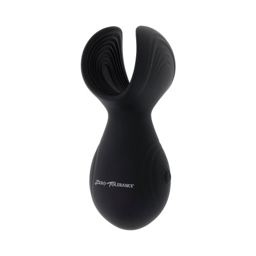 Zero Tolerance Handy Helper Rechargeable Vibrating Stroker Silicone Black - Ultimate Pleasure Device