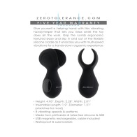 Zero Tolerance Handy Helper Rechargeable Vibrating Stroker Silicone Black - Ultimate Pleasure Device