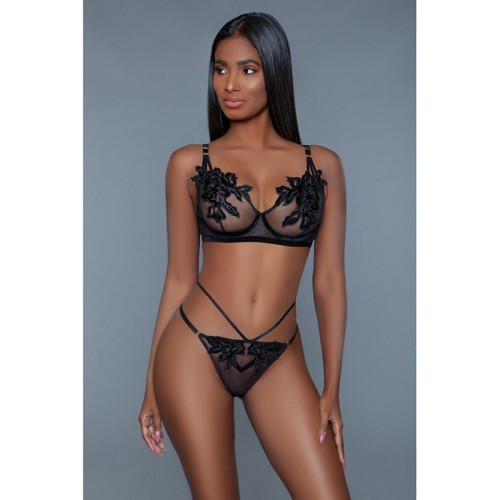 BeWicked Evangeline Set Black S/M - Alluring Lingerie