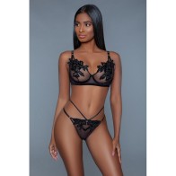 Conjunto BeWicked Evangeline Negro S/M - Lencería Atractiva