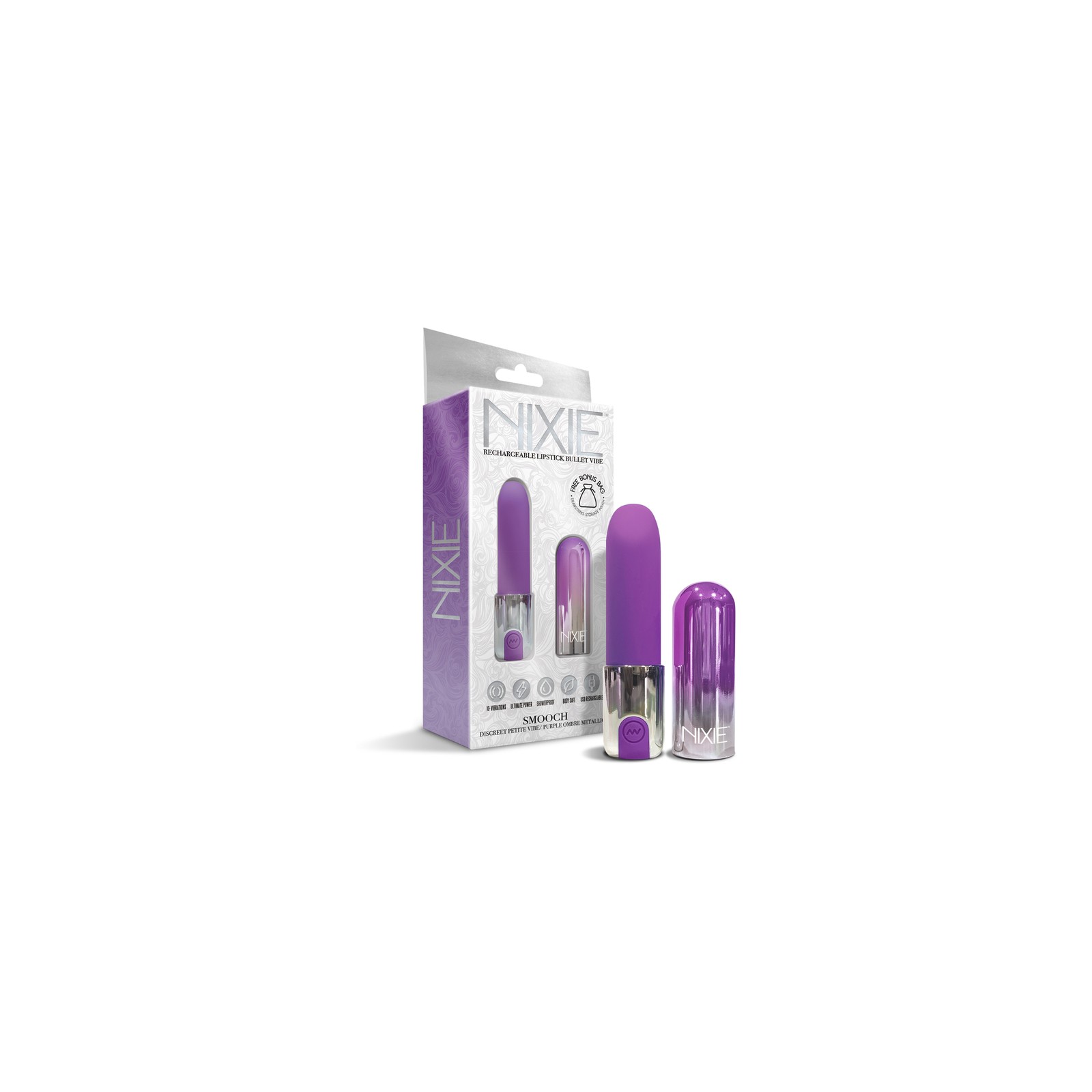 Nixie Smooch Rechargeable Lipstick Vibrator - Blue Ombre