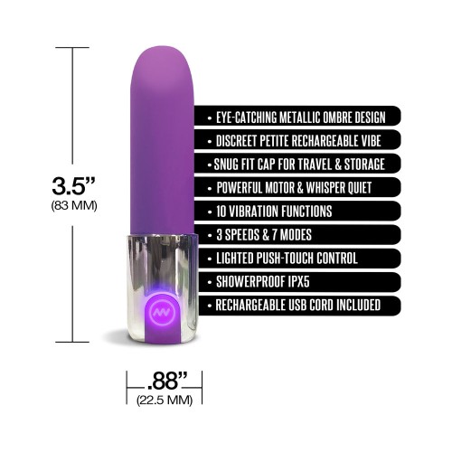 Nixie Smooch Rechargeable Lipstick Vibrator - Blue Ombre