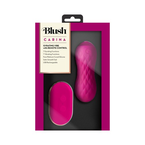 Blush Carina Velvet Vibrator with Remote Control