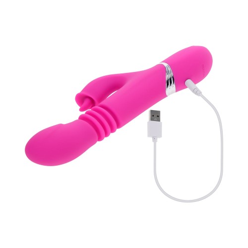 Rechargeable Thrusting Dual Stimulator for Ultimate Pleasure