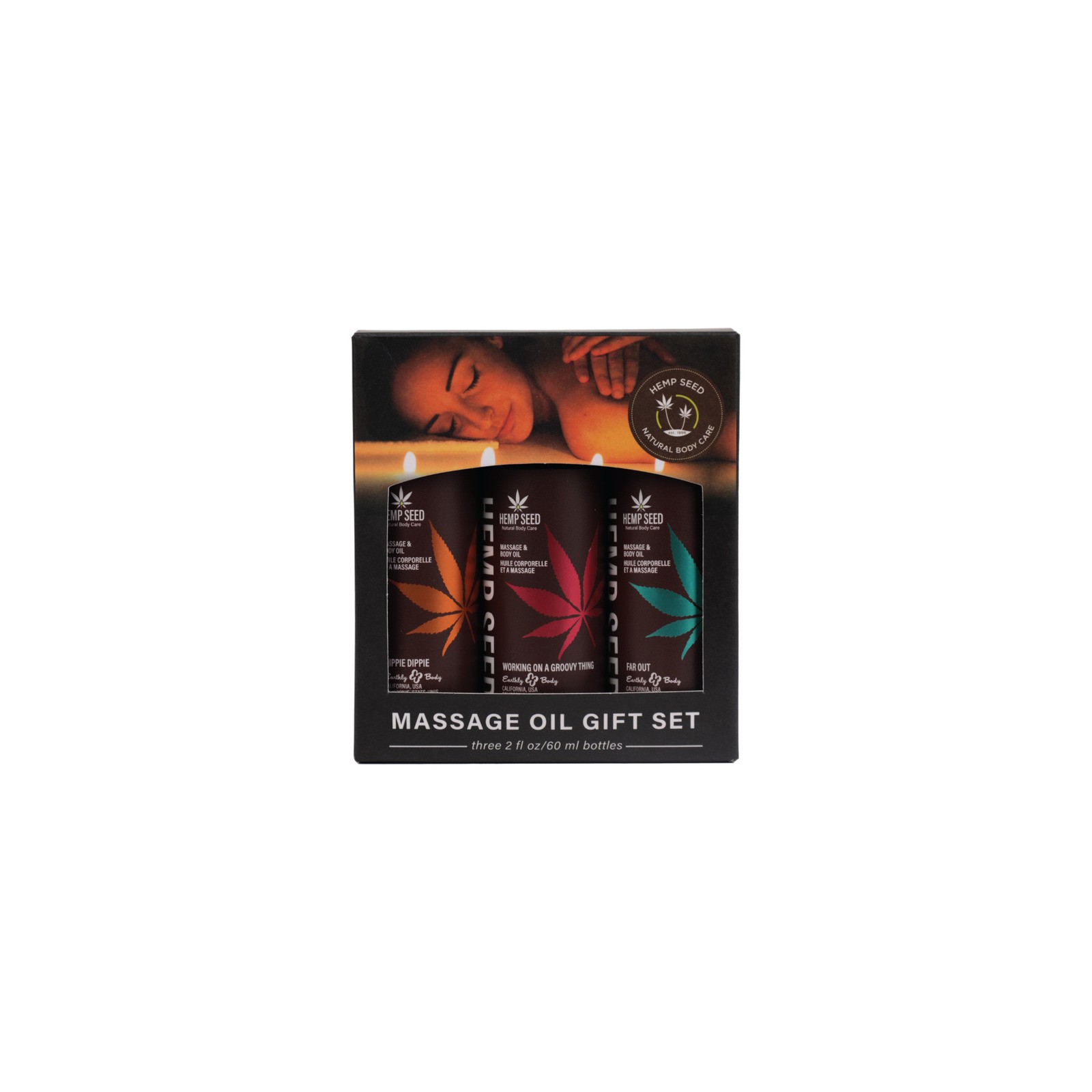 Earthly Body Hemp Seed Massage Oil Trio Gift Set