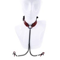 Sportsheets Saffron Collar with Nipple Clamps