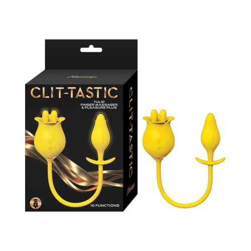 Clit-Tastic Tulip Masajeador de Dedos y Plug de Placer Amarillo