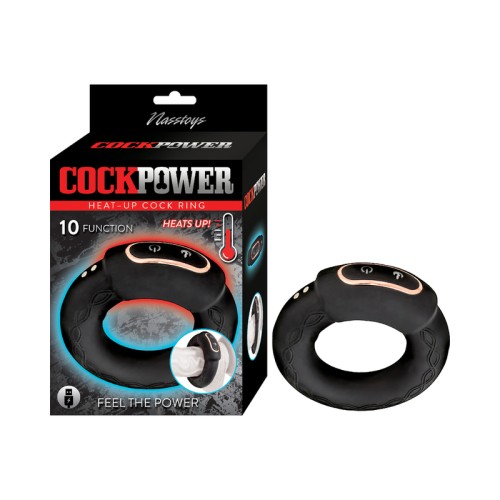 Anillo para el pene Cockpower Heat-Up Negro - Aumenta Tu Placer