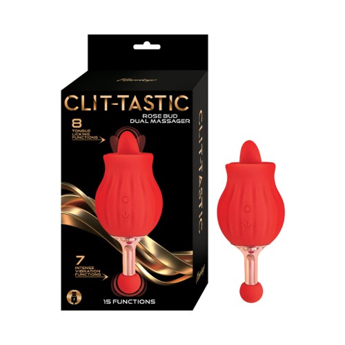 Masajeador Dual Clit-Tastic Rose Bud - Dispositivo de Placer Supremo