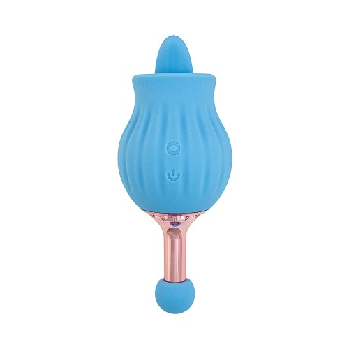 Masajeador Dual Clit-Tastic Rosa en Azul - Dispositivo de Placer