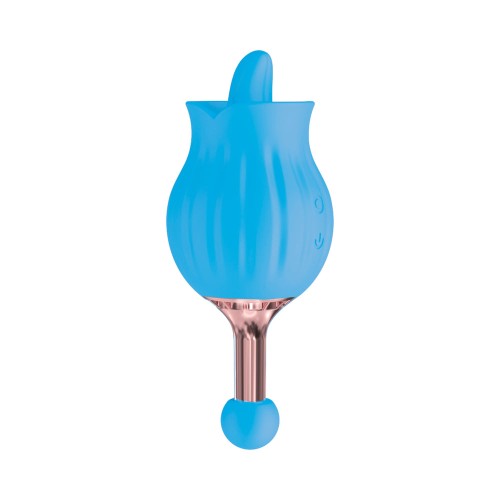 Masajeador Dual Clit-Tastic Rosa en Azul - Dispositivo de Placer