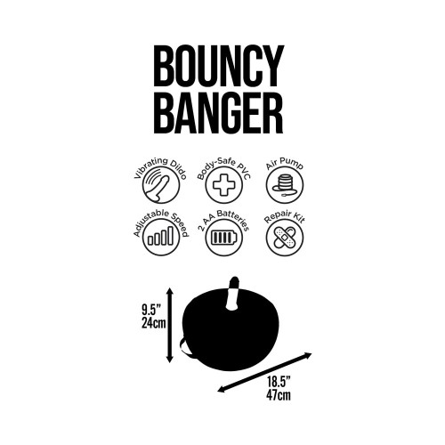 Bouncy Banger Inflatable Cushion with Vibrating Dildo