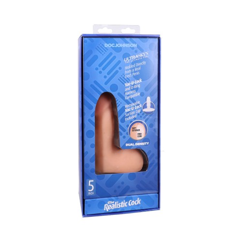 5 in. Realistic Cock ULTRASKYN Dildo with Removable Balls