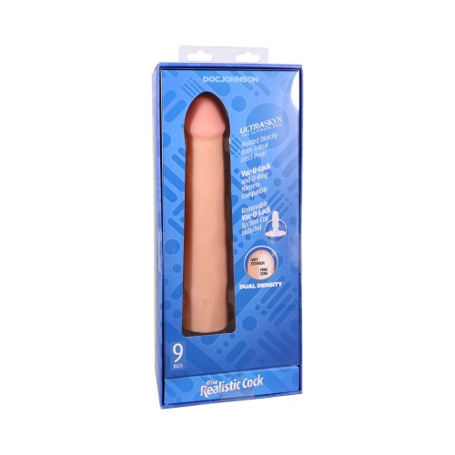 Realistic 9 in. ULTRASKYN Vac-U-Lock Dildo - Authentic male toy