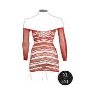 Le Desir Long-Sleeved Net Mini Dress for Alluring Elegance