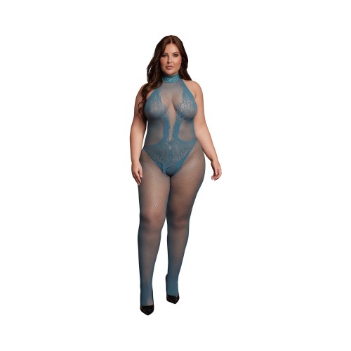 Bodystocking de Encaje y Malla Ocean Deep