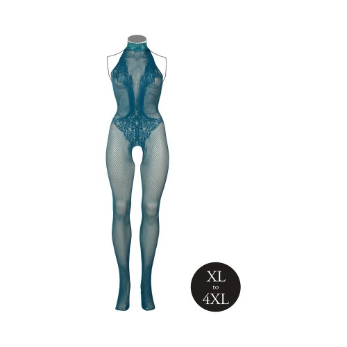 Bodystocking de Encaje y Malla Ocean Deep