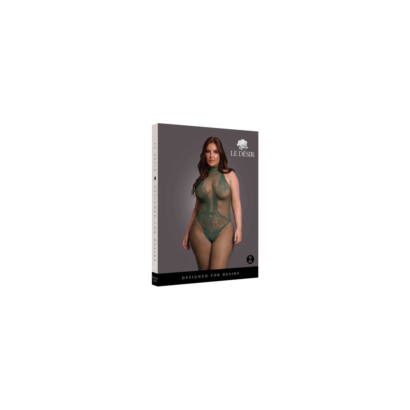 Bodystocking de Red y Encaje Le Desir Verde Medianoche