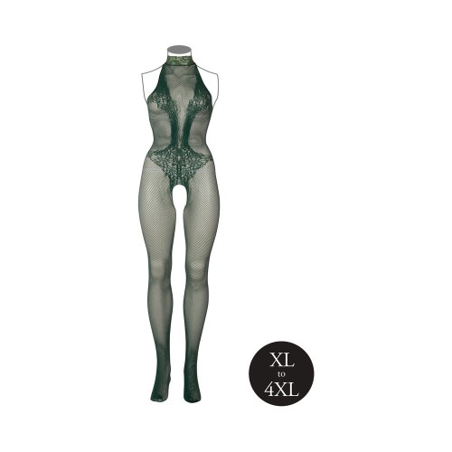 Bodystocking de Red y Encaje Le Desir Verde Medianoche