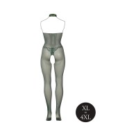 Le Desir Fishnet and Lace Bodystocking Midnight Green