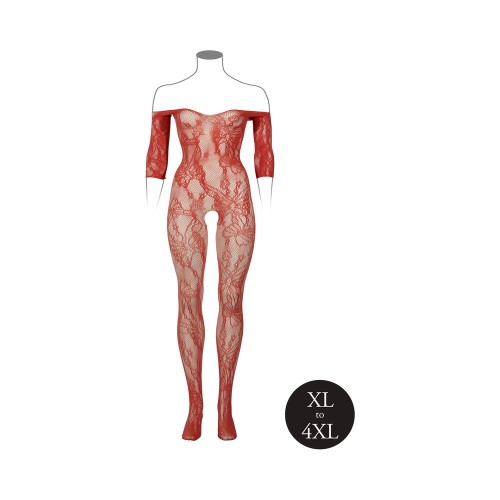 Le Desir Lace Bodystocking Long-Sleeved - Sunset Glow Queen Size