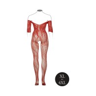 Le Desir Lace Bodystocking Long-Sleeved - Sunset Glow Queen Size