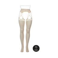 Le Desir Shredded Suspender Pantyhose for Plus Size