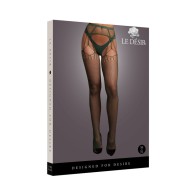 Le Desir Midnight Green Suspender Pantyhose