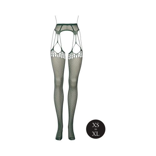 Le Desir Midnight Green Suspender Pantyhose