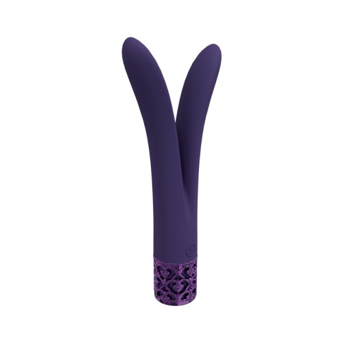 Royal Gems Dueling Queens Silicone Vibrator in Purple