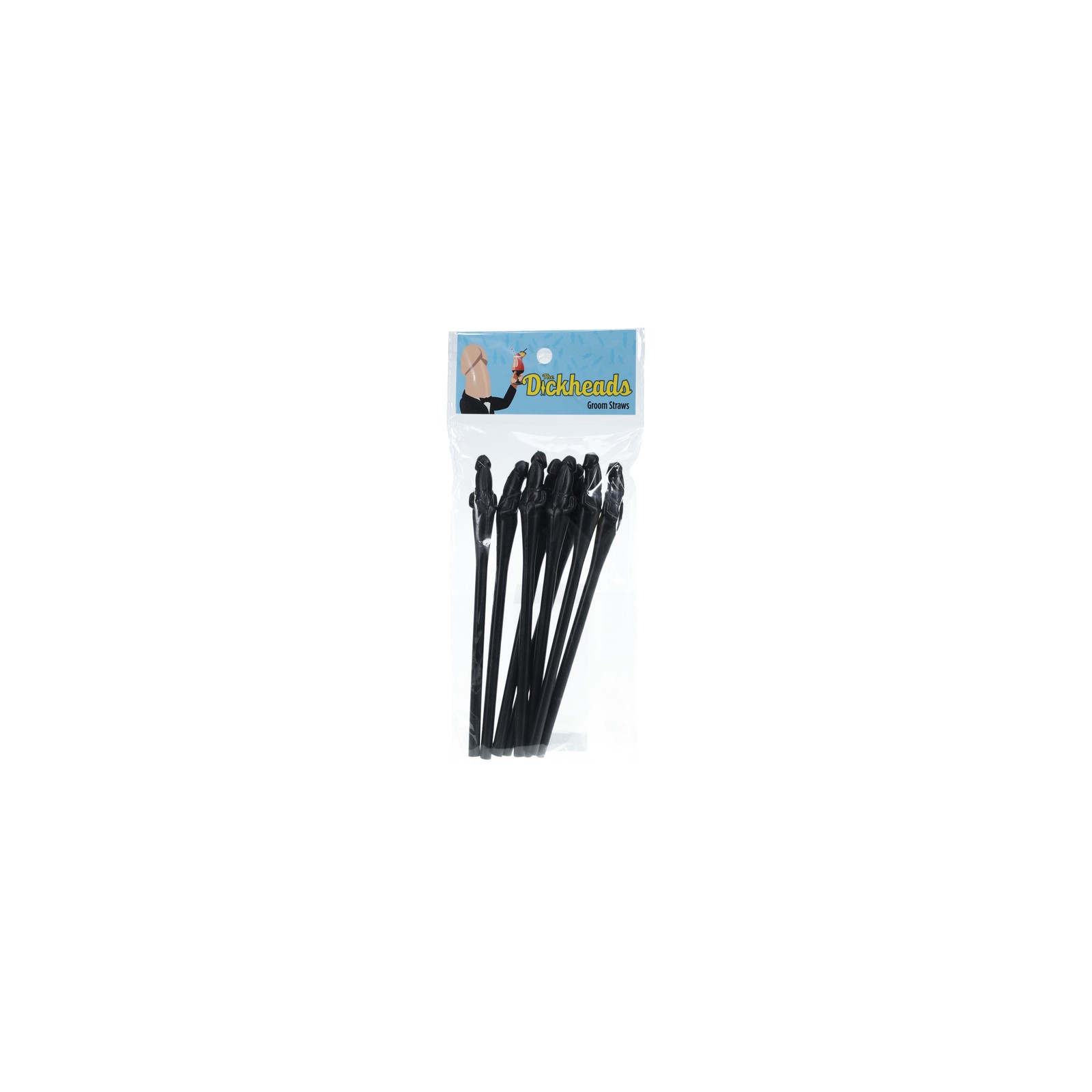 The Dickheads Groom Straws Black