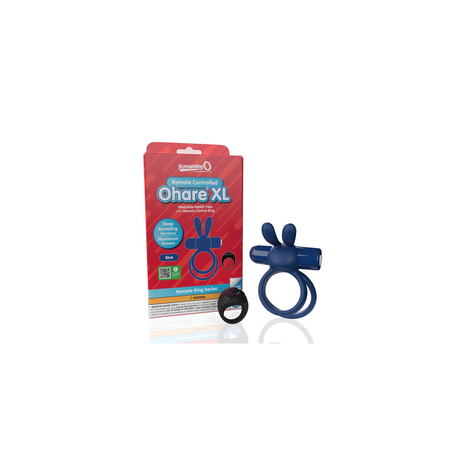 Screaming O Remote Controlled Ohare XL Vibrating Ring Blue