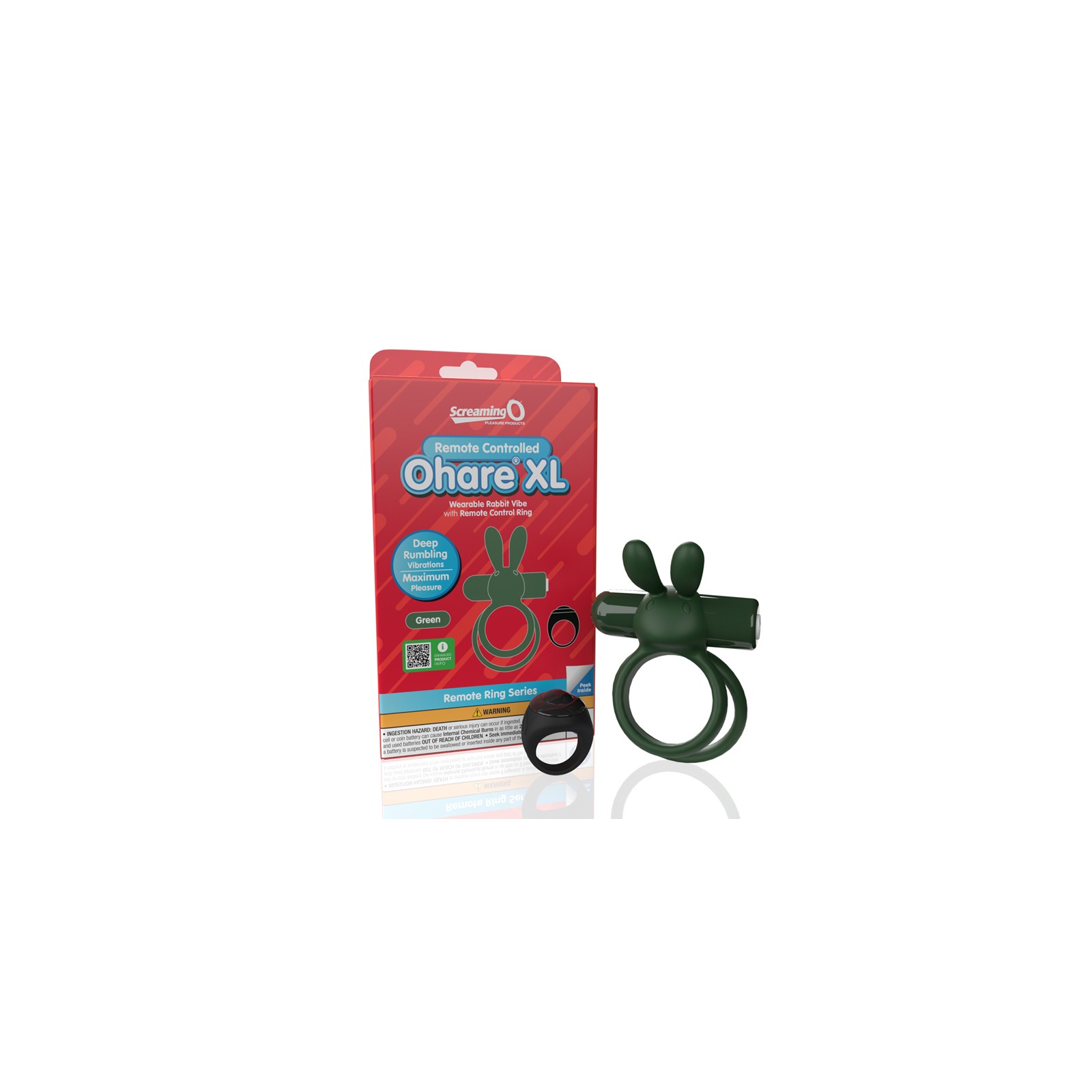 Screaming O Remote Controlled Ohare XL Green Vibrating Ring