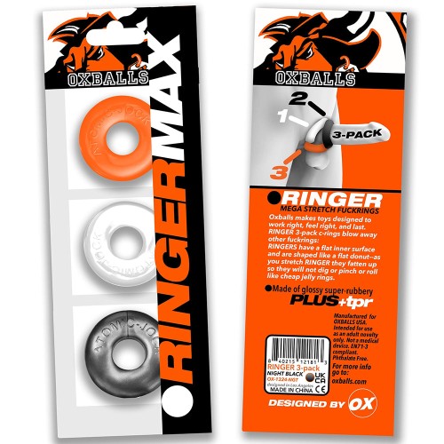 OxBalls Ringer Max Pack de 3 Anillos Hazzard - Mejor Comodidad