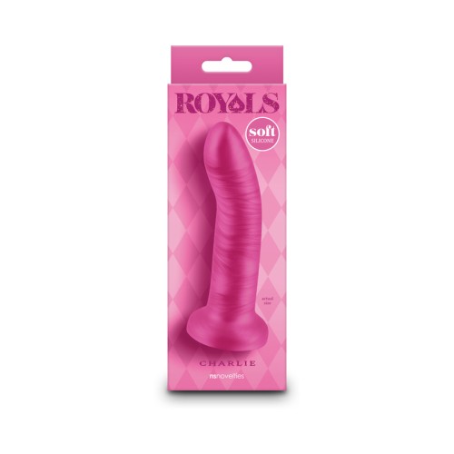 Royals Charlie Dildo Curvado Metálico de 5 in. Rosa