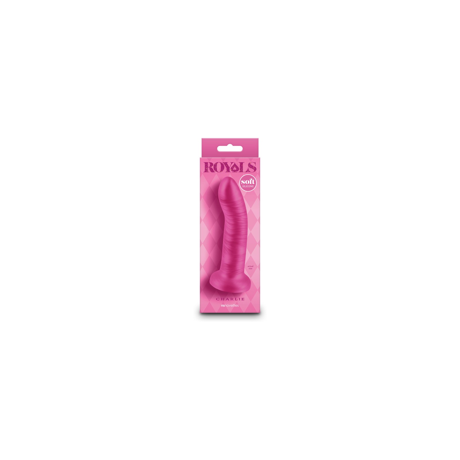 Royals Charlie Dildo Curvado Metálico de 5 in. Rosa